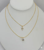 (1-6097) Collar de capas cruzadas laminado en oro - BGF