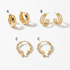 (4-2108) Stainless Steel - Chunky Half Hoops.