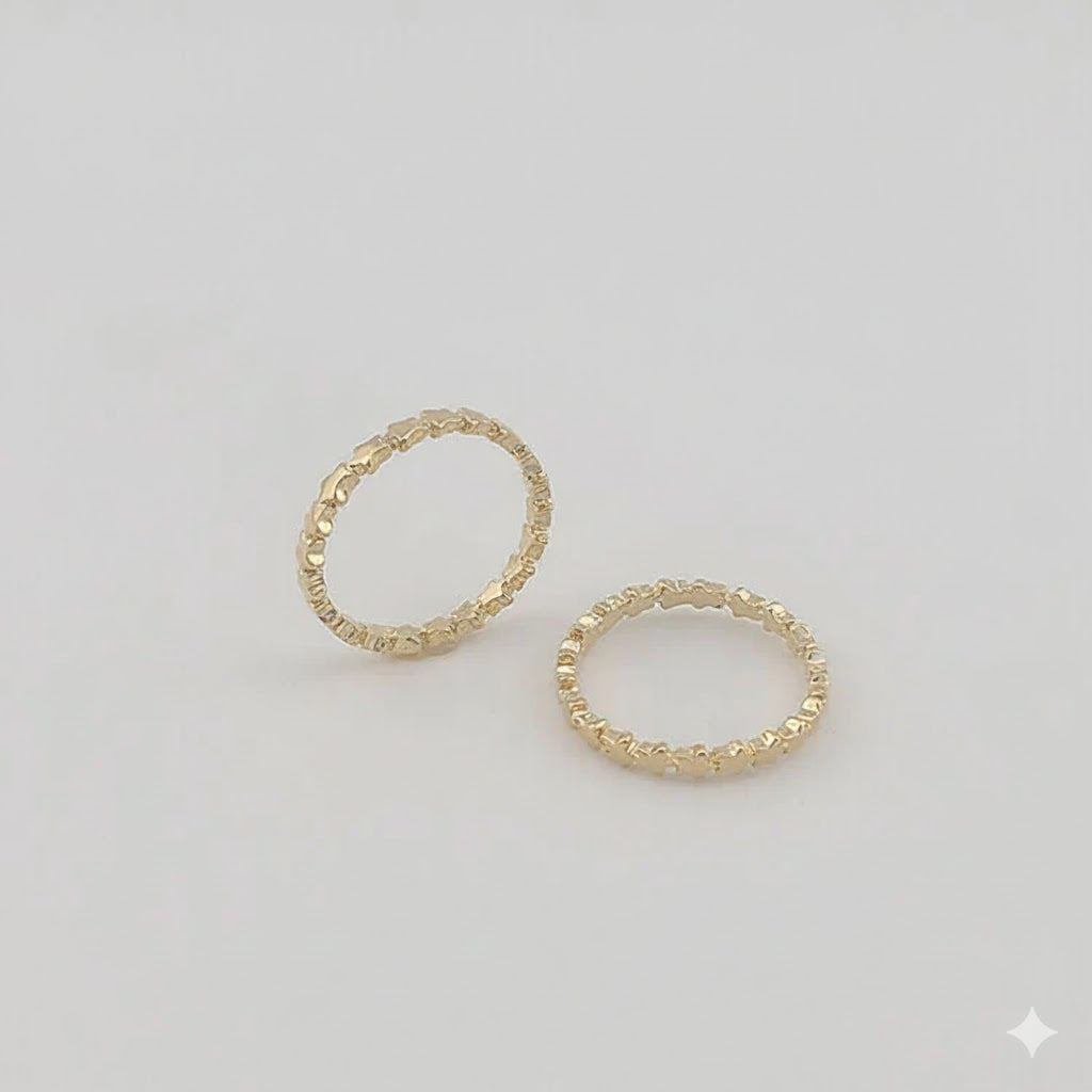 (1-3009-1) Anillo de banda de estrellas laminado en oro - BGF