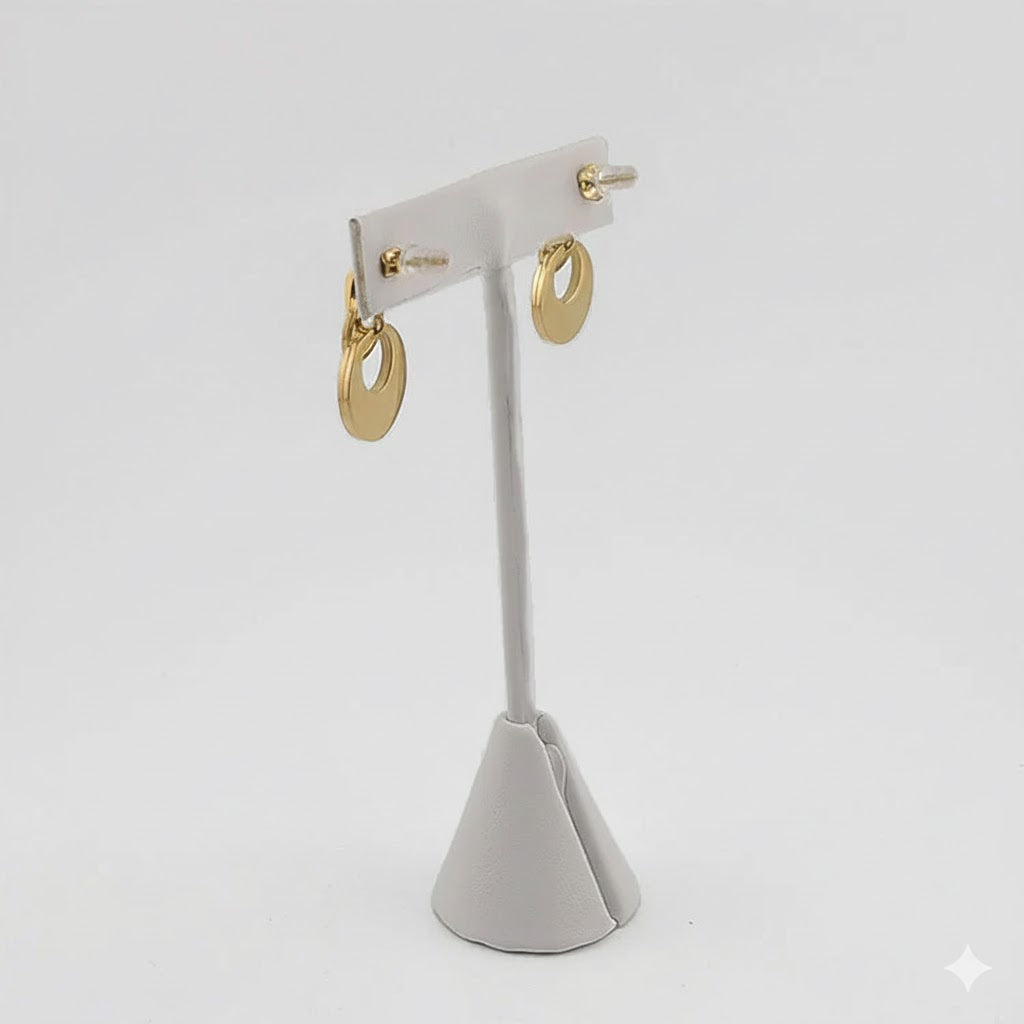 (4-2226) Stainless Steel - Mother of Pearl Long Earrings.