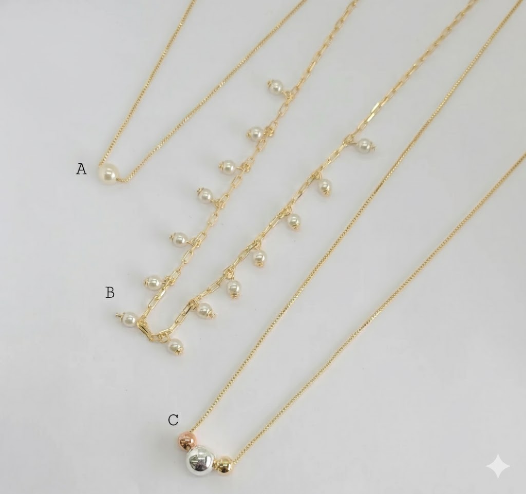 (1-6512-2) Laminado de Oro - Collar de Perlas - BGF