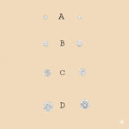 (2-3001) Pendientes de plata de ley 925 con circonitas redondas.