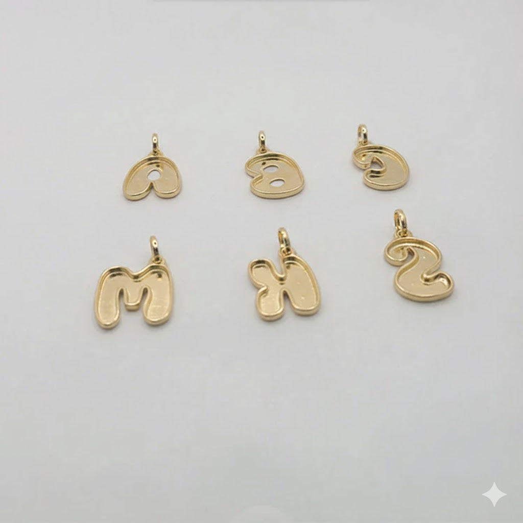 (1-2490) Laminado dorado - Colgantes con letras de globo grandes - BGF