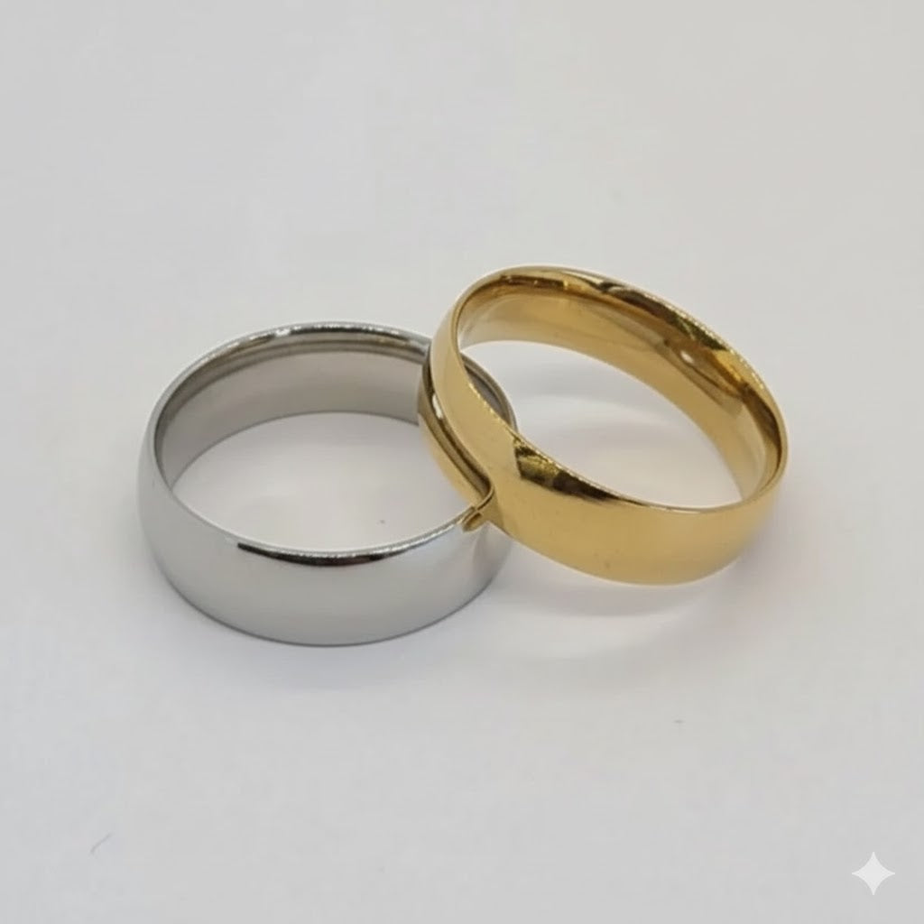 (4-0076) Stainless Steel - Classic Band Ring.