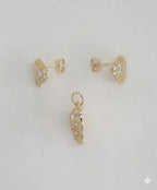 (1-6271) Laminado dorado - Juego de corazones de circonita - BGO