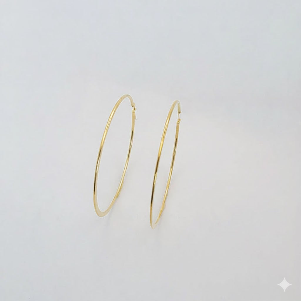 (4-2124) Stainless Steel - Plain Big Hoops.