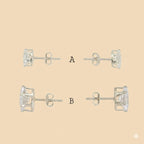 (2-3041) 925 Sterling Silver - Oval Zircon Stud Earrings.