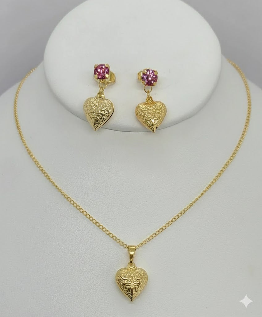 (1-6402) Laminado dorado - Conjunto de corazones - BGO