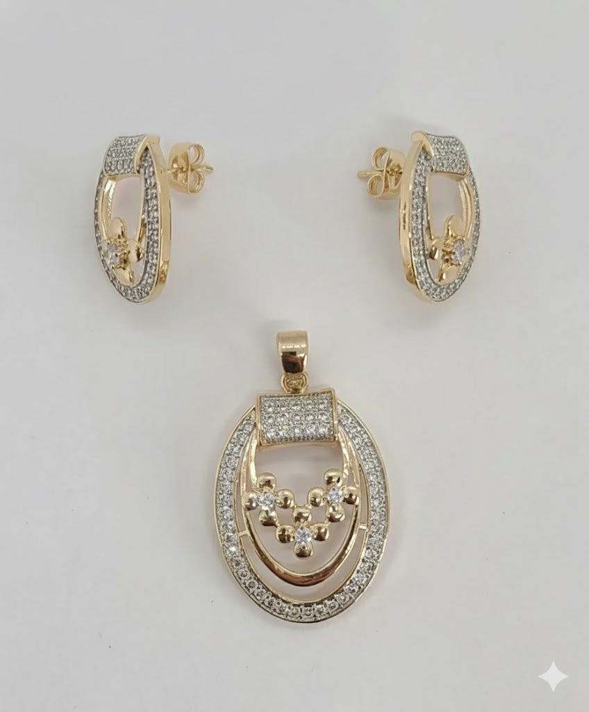 (1-6253) Laminado dorado - Juego de circonitas bicolor - BGO