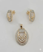 (1-6253) Laminado dorado - Juego de circonitas bicolor - BGO