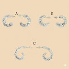 (2-4095) 925 Sterling Silver - Chunky Half Hoops.