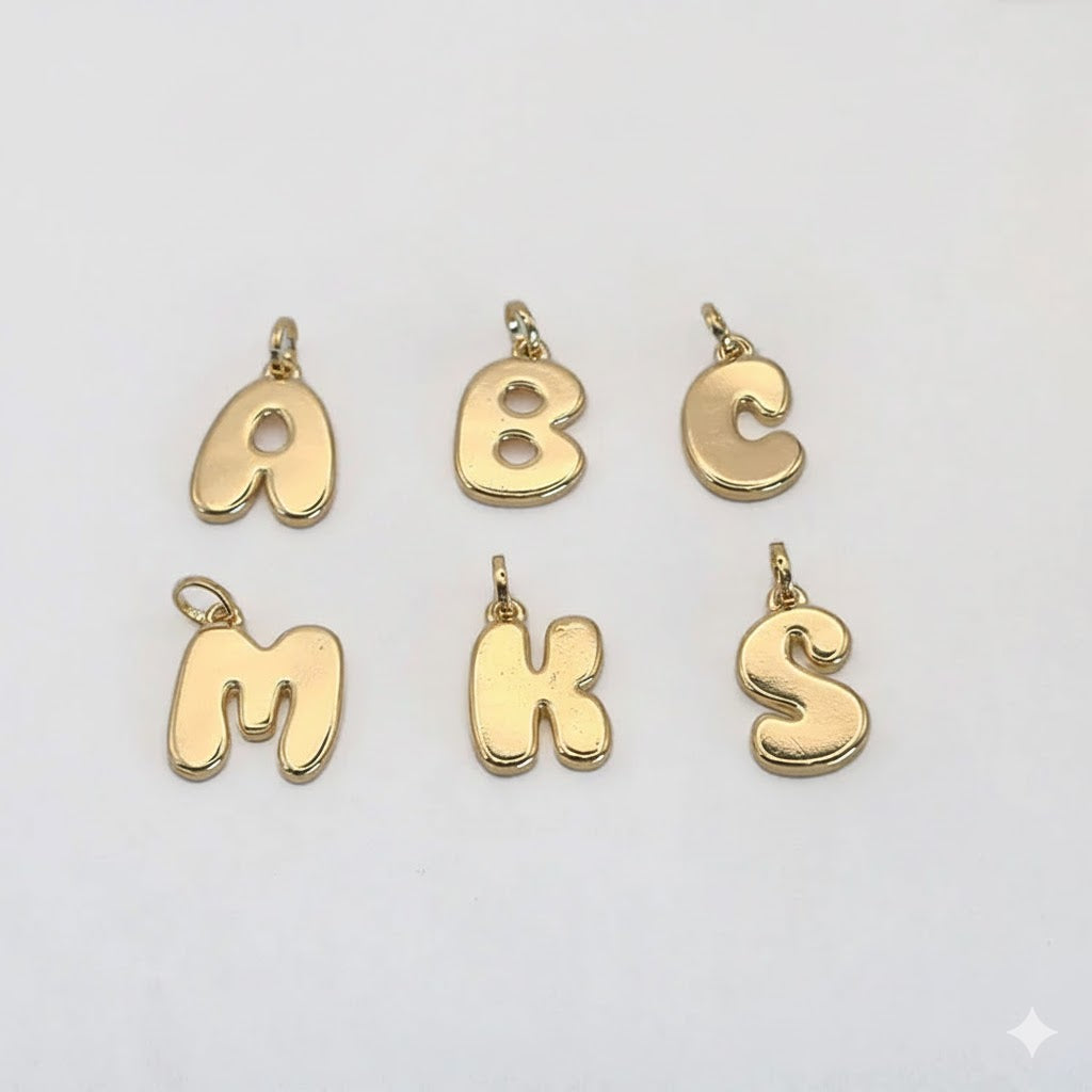 (1-2490) Laminado dorado - Colgantes con letras de globo grandes - BGF