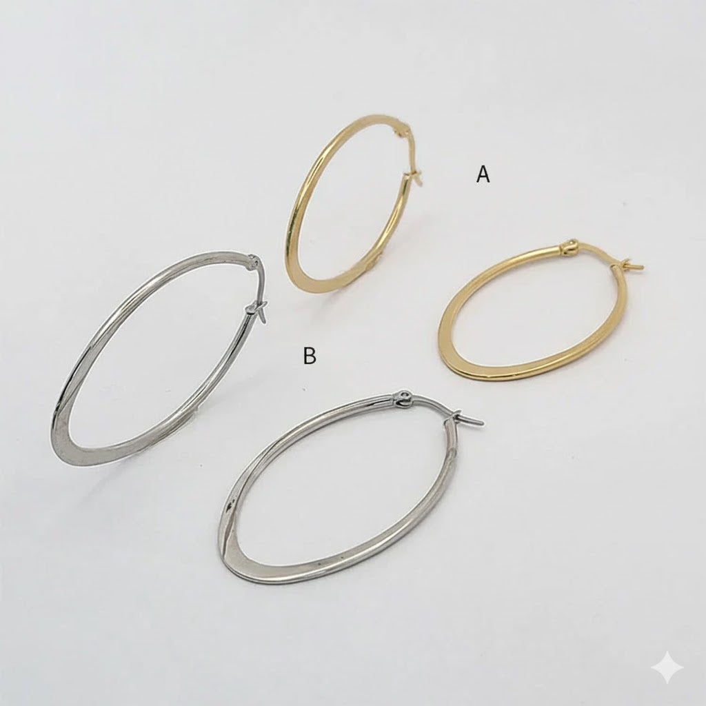(4-2122) Stainless Steel - Plain Hoops.
