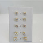 (1-1081) Pendientes de circonita laminada en oro - BGO