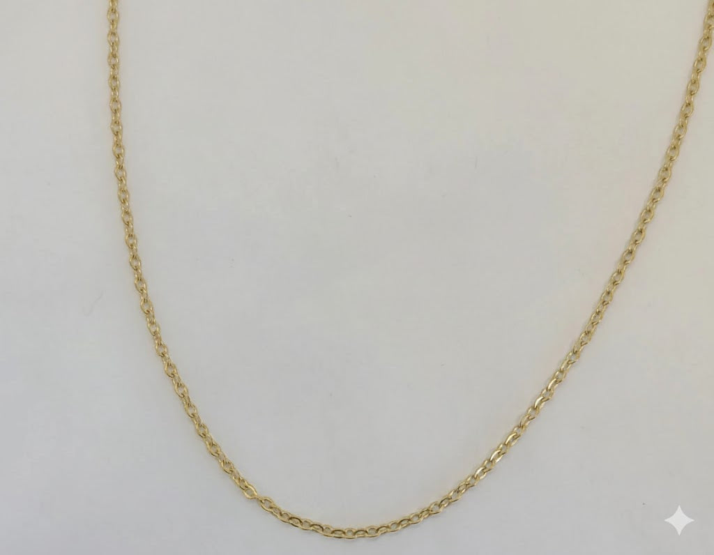 (4-3262) Cadena de eslabones Rolo finos de acero inoxidable de 2 mm, 14"