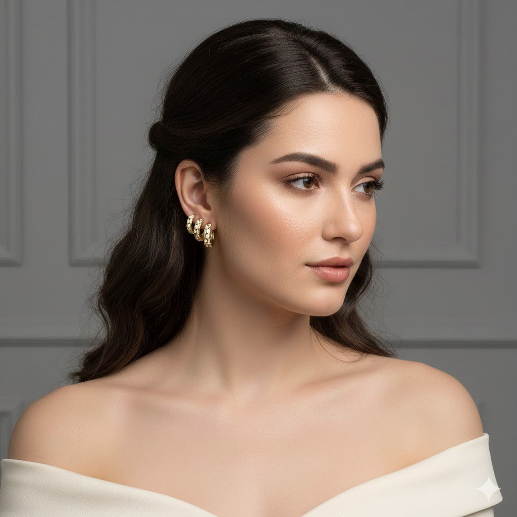 (1-2988) Gold Laminate - Trio Set Small Hoops - BGF