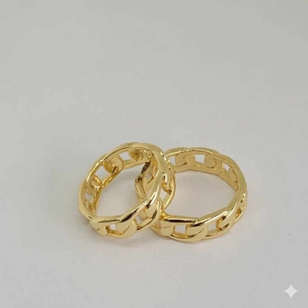 (1-3058-1) Gold Laminate - Curb Link Ring - BGO