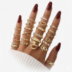 60 Pcs Gold Stackable Rings for Women, Knuckle Rings Chunky Gold Ring Set Dainty Stacking Cute Rings, Multiple Sizes Cute Jewelry Set Gift