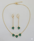 (1-6045-1) Laminado dorado - Juego de corazones con eslabones de caja - BGF