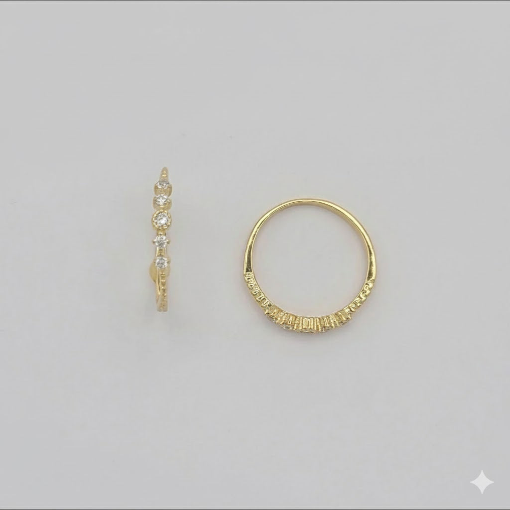 (1-3013-2) Anillo de circonitas laminadas en oro - BGF