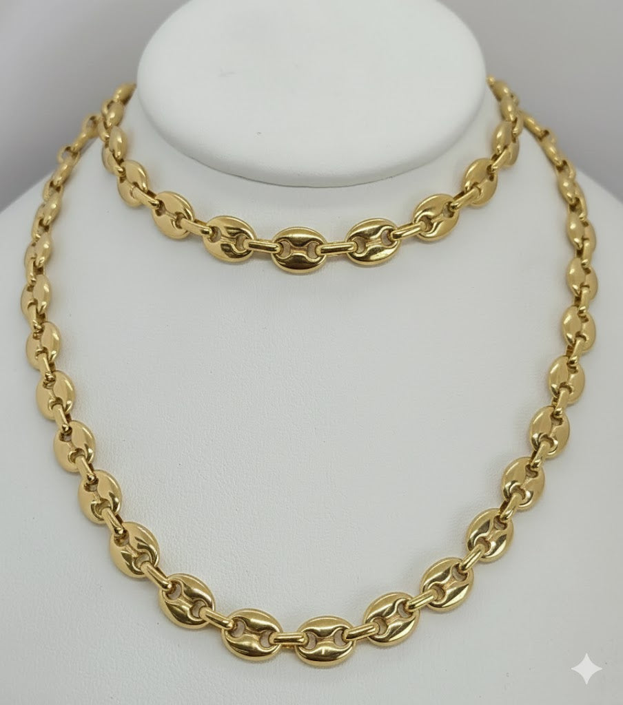 (4-7043) Juego de eslabones marineros de acero inoxidable de 9,5 mm para hombre.