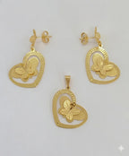 (1-6020) Laminado dorado - Conjunto de corazón de mariposa - BGF