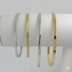 (MBRA-20-U) Brazalete liso de acero inoxidable de 3 mm.