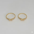 (1-3008-4) Anillo de lazo de circonita laminada en oro - BGF