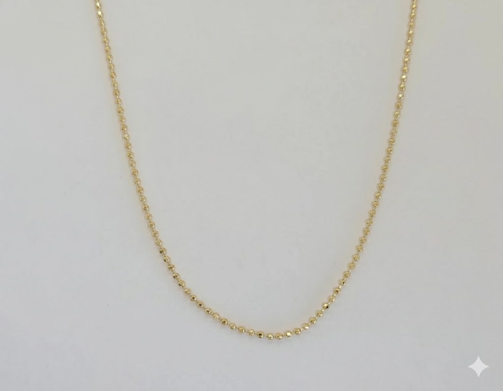 (1-1521) Cadena de eslabones de bolas laminada en oro de 1,5 mm - BGF