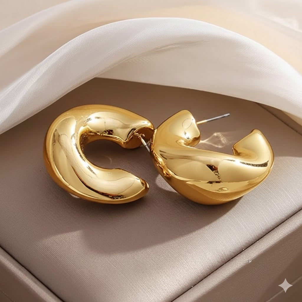 24 Pairs Gold Hoop Earrings Set for Women Hypoallergenic Chunky Chain Twisted Open Hoops Dangle Earring Packs for Birthday Jewelry Gift