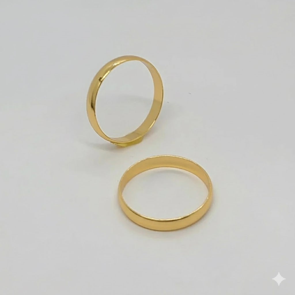 (1-3010-1) Anillo unisex clásico laminado en oro - BGO