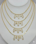 (1-6104-1) Collar con dijes para niños de eslabones Rolo laminados en oro - BGF