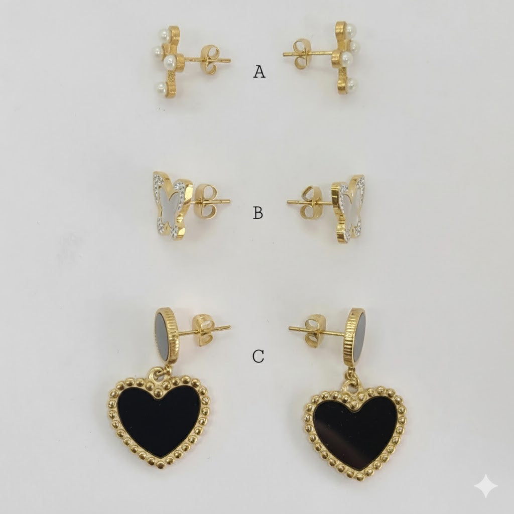 (4-2168) Stainless Steel - Earrings.