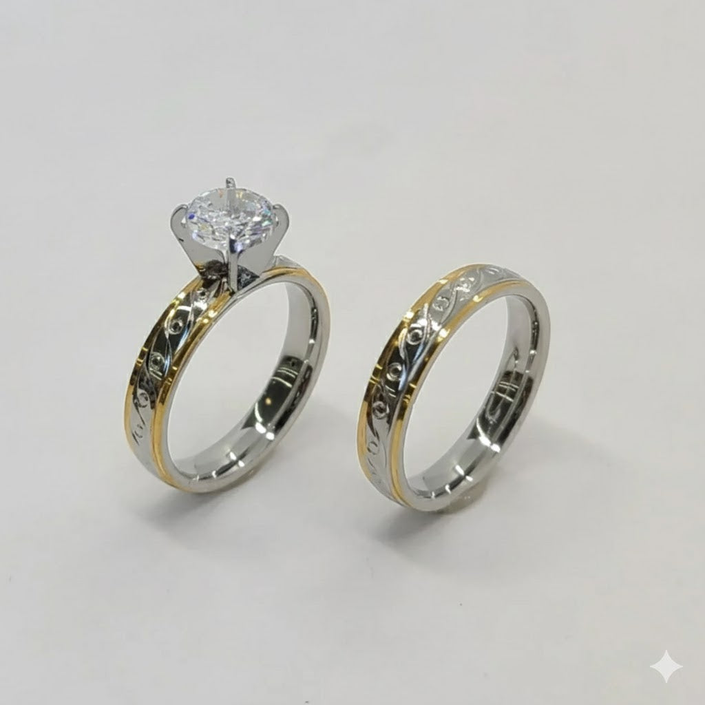 (4-0095-1) Stainless Steel - Wedding Rings.