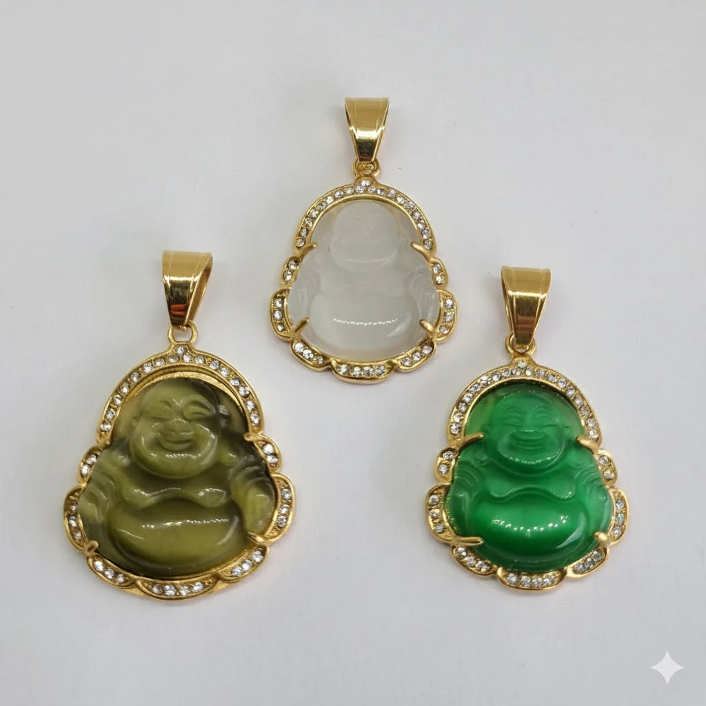 (4-2002) Acero inoxidable - Colgantes de Buda coloridos.