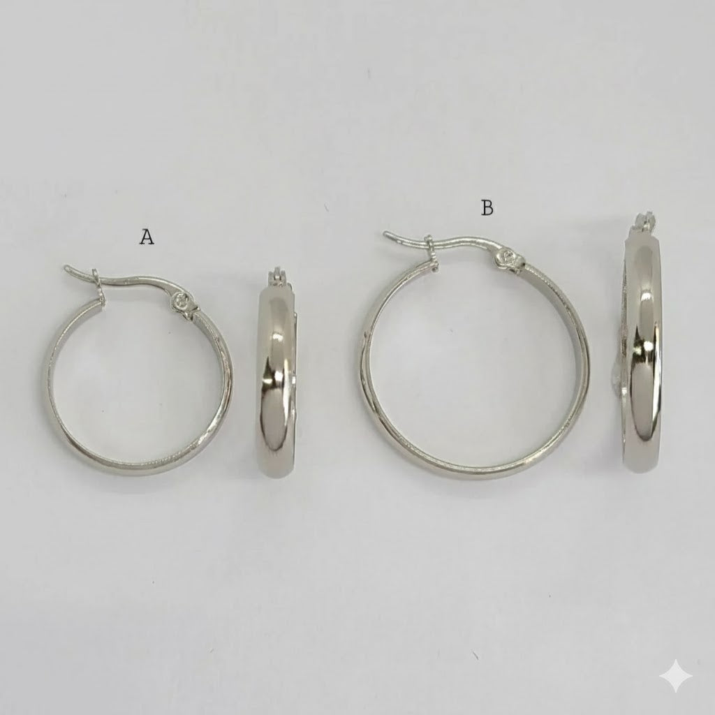 (4-2282) Stainless Steel - Classic Plain Hoops.