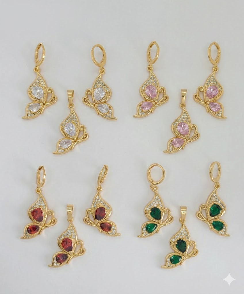 (1-6383) Laminado Dorado - Juego de Mariposas - BGO