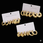 24 Pairs Gold Hoop Earrings Set for Women Hypoallergenic Chunky Chain Twisted Open Hoops Dangle Earring Packs for Birthday Jewelry Gift