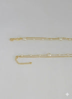 (1-6205) Collar de perlas laminadas en oro - BGF