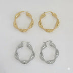 (4-2212) Stainless Steel - Twisted Hoops.