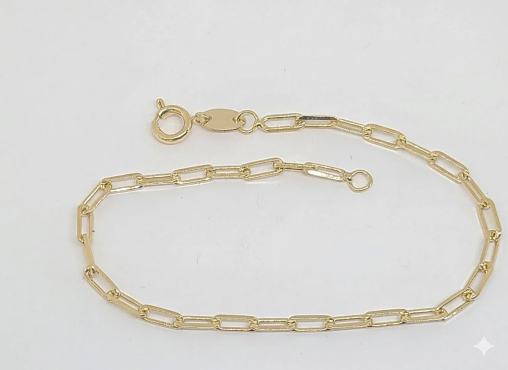 (1-0411-1) Pulsera de clip de papel de 2 mm laminada en oro - BGF