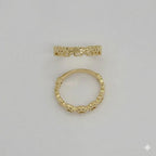 (1-3007) Anillo con diseño de pata de perro laminado en oro - BGF