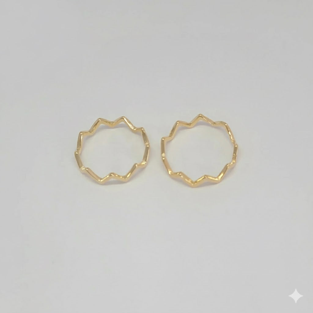 (1-3016-2) Anillo Zig Zag Laminado Dorado - BGF