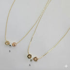 (1-6309) Laminado de oro - Collar de tres tonos - BGF