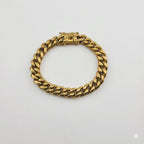 (4-4033) Pulsera de eslabones curvos de acero inoxidable de 10 mm para hombre.