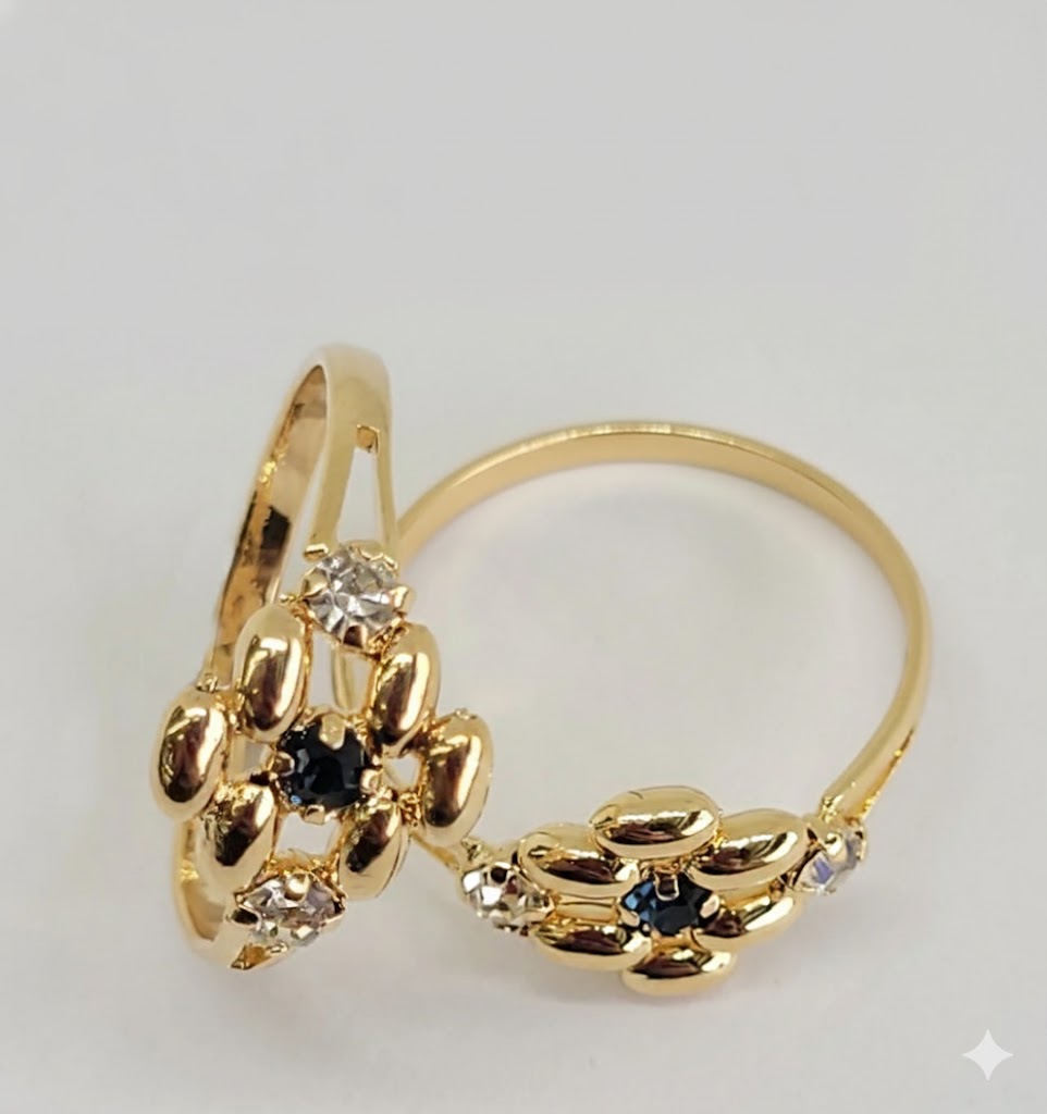 (1-3012-1) Anillo de oro laminado con circonitas - BGF