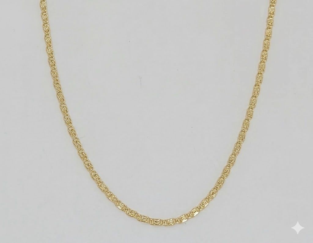 (1-1591) Cadena de eslabones estilo marinero alternativa de 1,6 mm laminada en oro - BGF