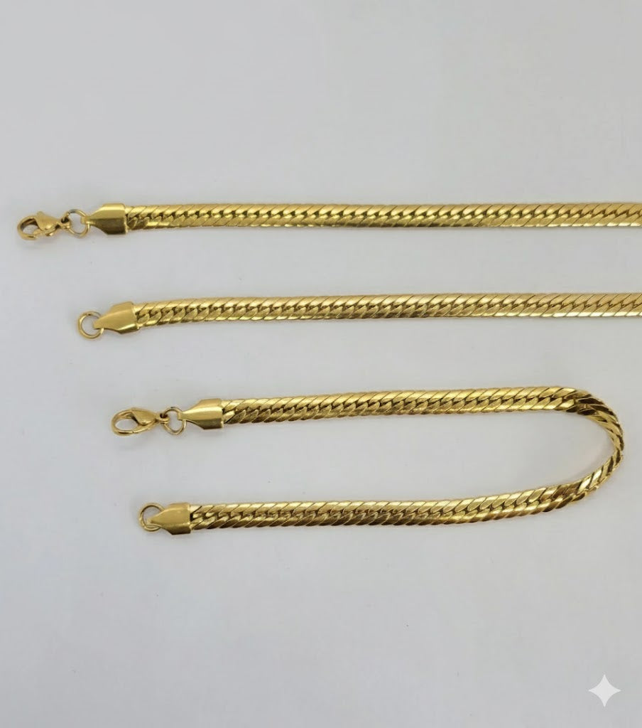 (4-7121) Juego de eslabones de acero inoxidable para hombre, de 5 mm.