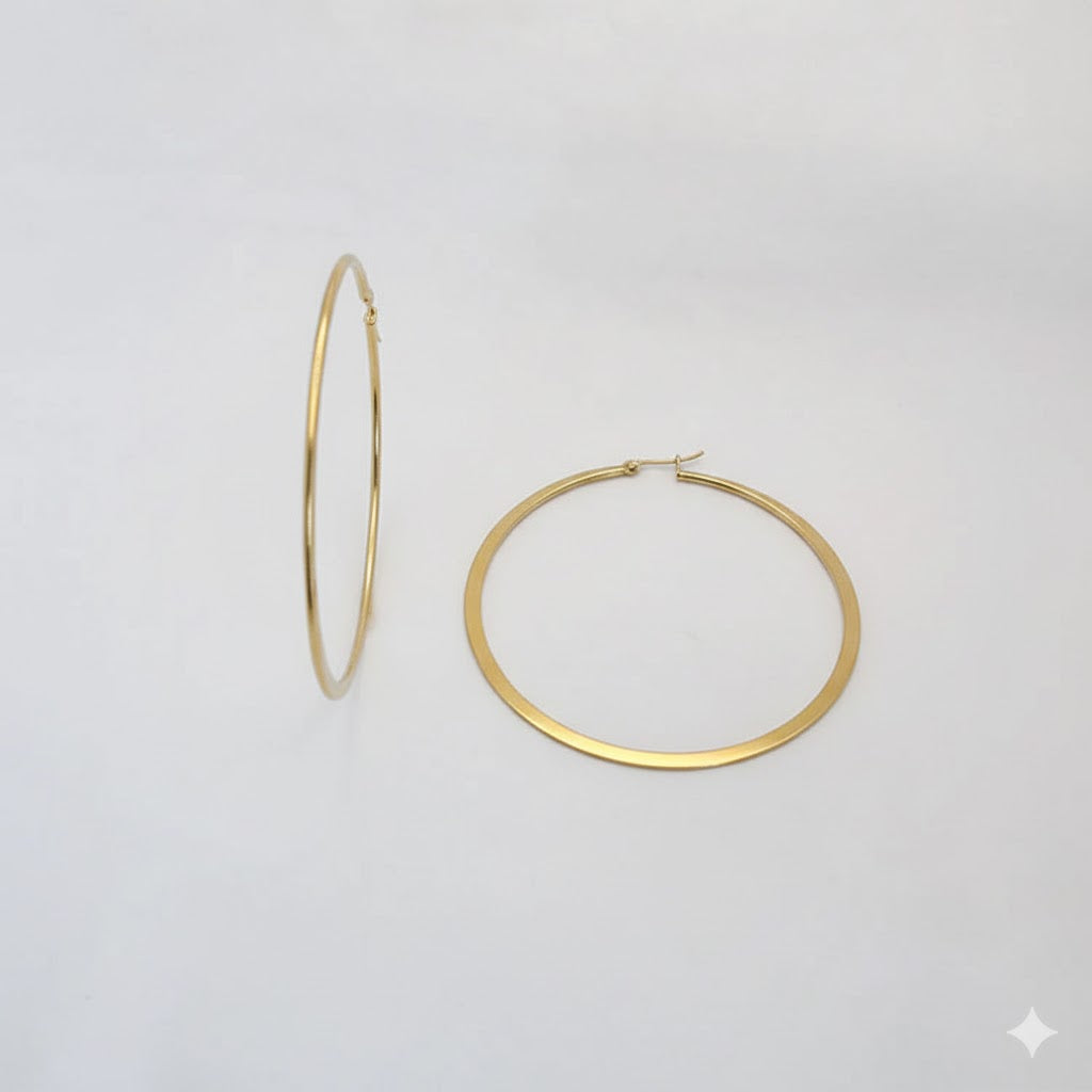 (4-2124) Stainless Steel - Plain Big Hoops.