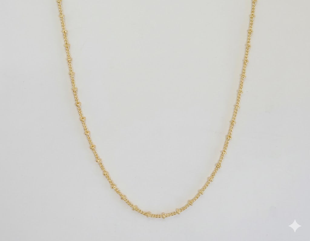 (1-1582) Cadena de bolas de eslabones curvos de 2 mm laminada en oro - BGF